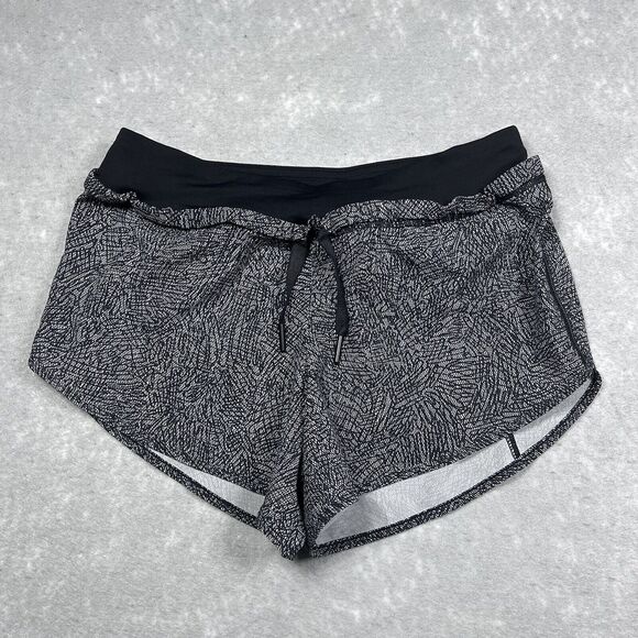 Lululemon Shorts Womens Size 4 Black And White No Liner Athletic Drawstring